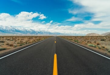 Picture of a highway in the desert.