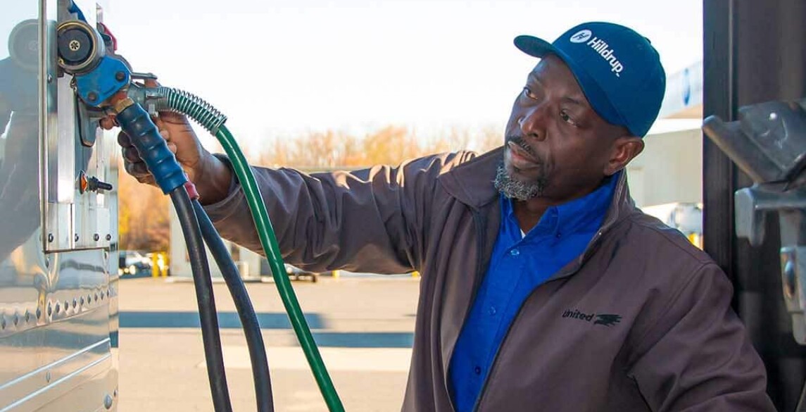 Hilldrup Van Operator, Olu Osinowo prepares his truck for a move.