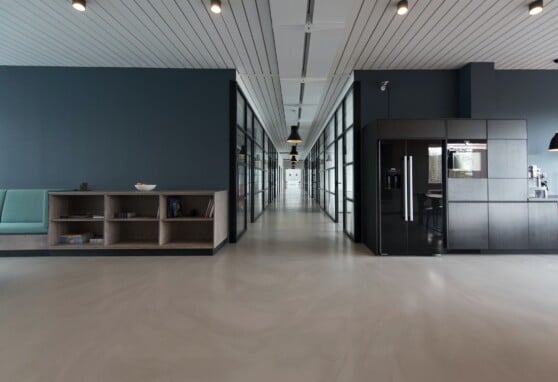 Empty room and hallway of a contemporary office building.