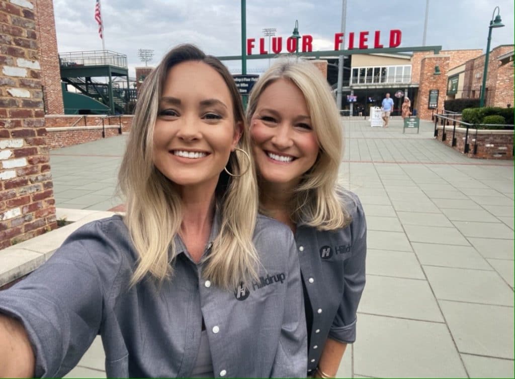 Molly Mains and Onie Girton at Fluor Field. 