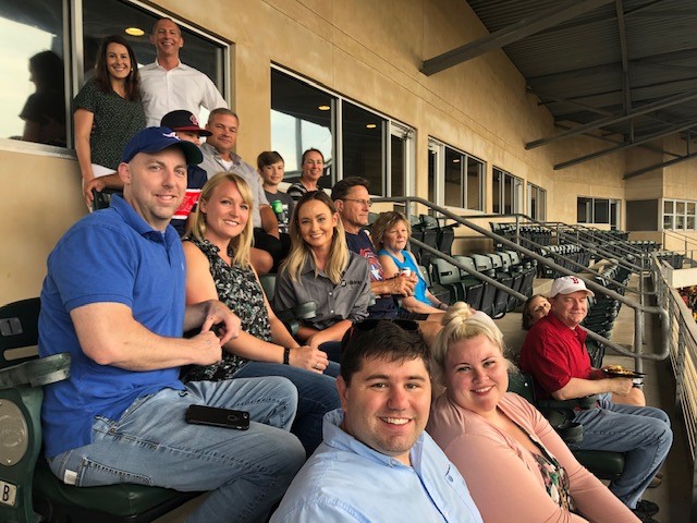 Hilldrup and friends enjoy a baseball game in Greenville together. 