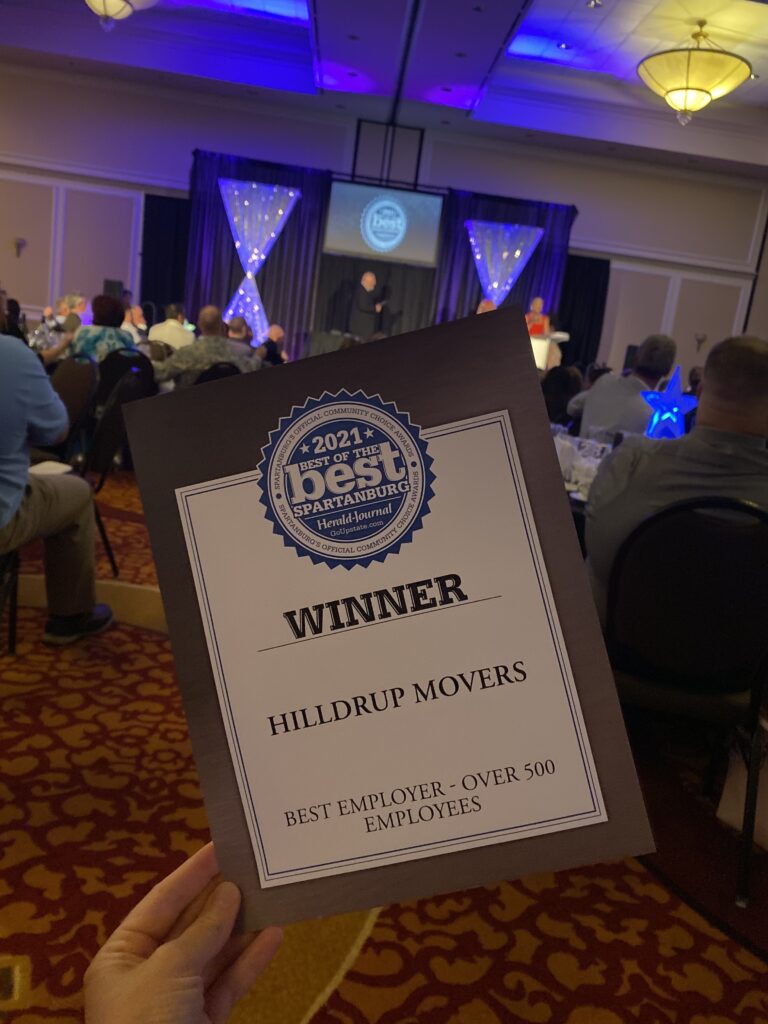 Hilldrup recognized at the Best of Spartanburg dinner reception. 