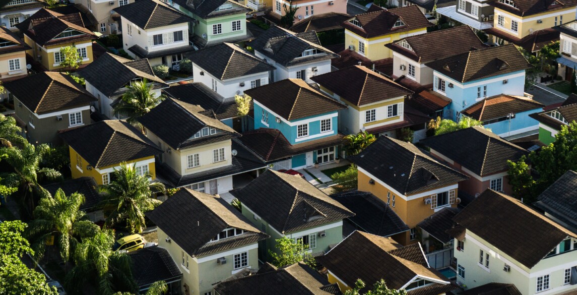 Arial shot of neighborhood.