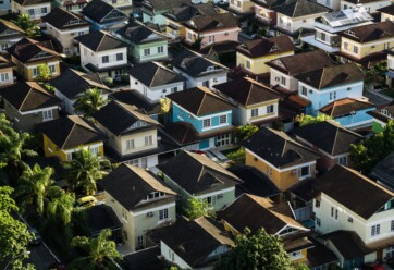 Arial shot of neighborhood.