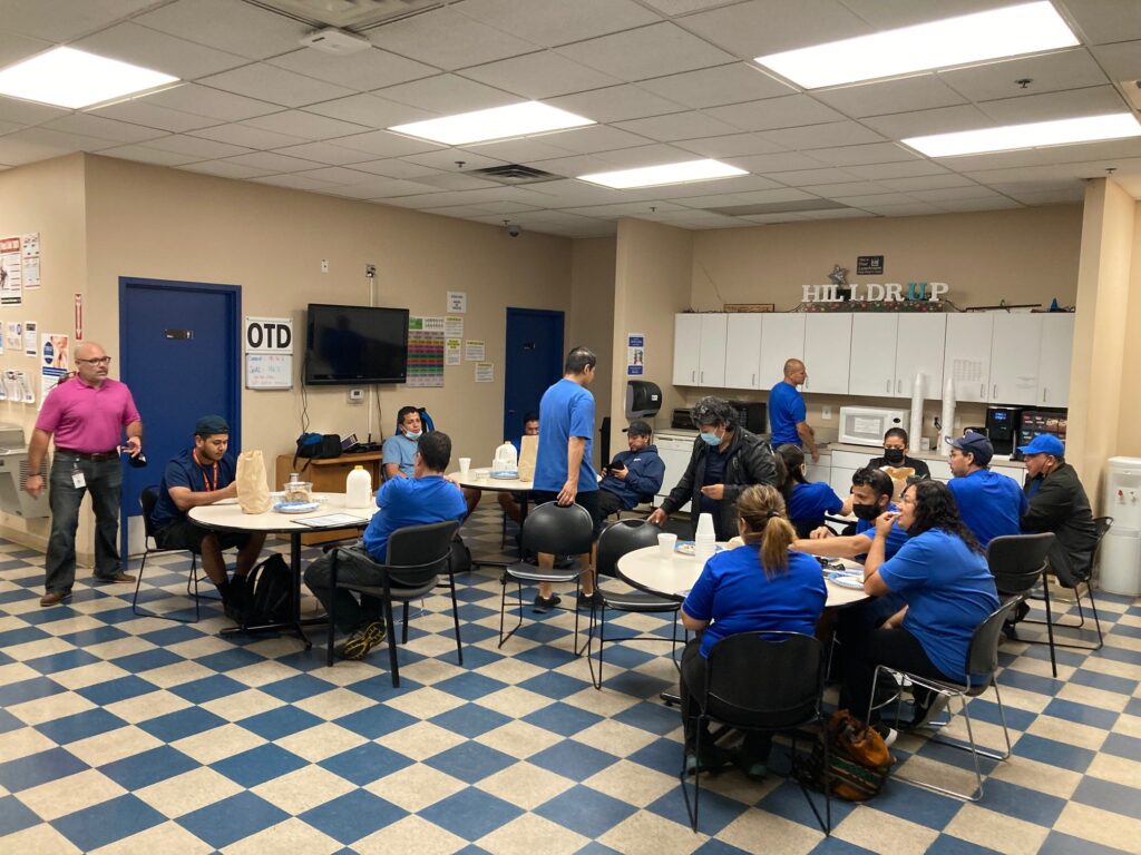 Hilldrup's Dulles team enjoys a meal together during Van Operator Appreciation Week 