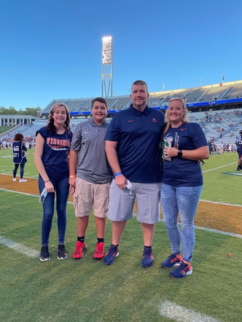 John Kibbe and his family at the UVA game. 