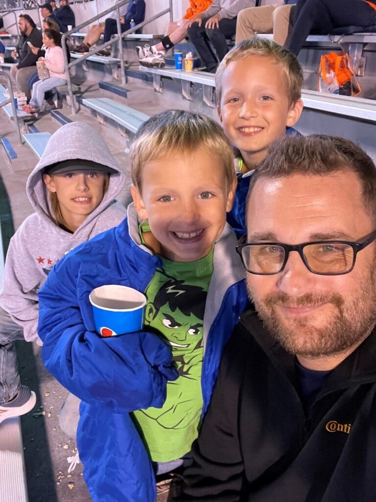 Kyle Mackenzie and his family at the UVA game. 