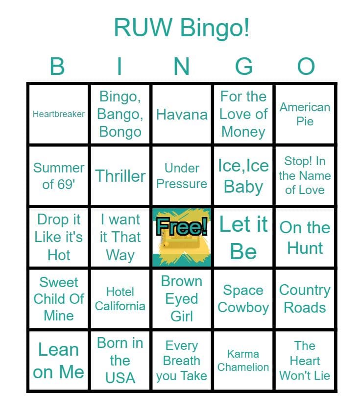 RUW Bingo Card 