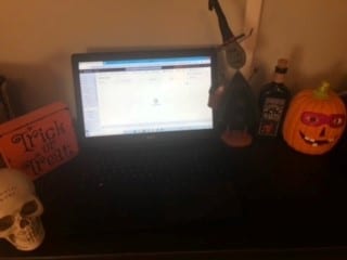 Home office at Halloween