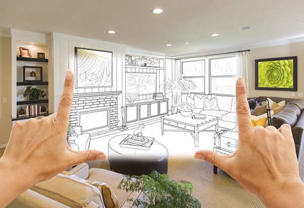 graphic of a living room layout