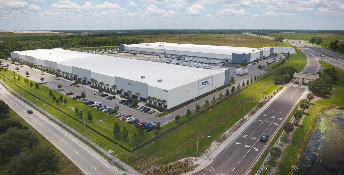 Drone shot of new Hilldrup Orlando facility