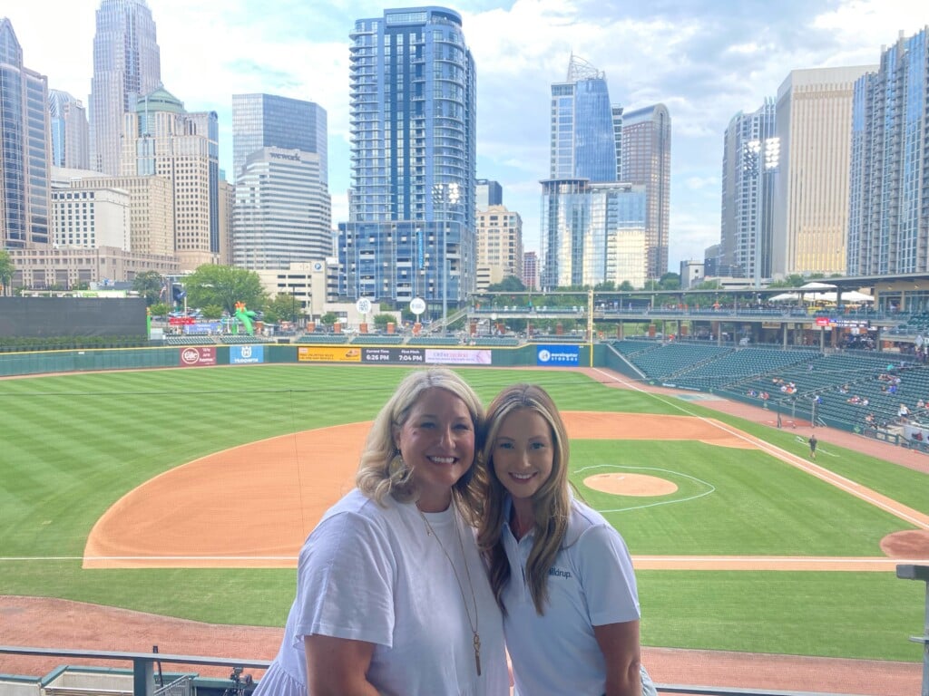 Onie Girton and Molly Vickery at Truist Field. 