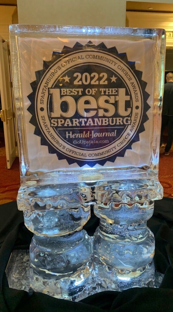 Ice sculpture at the Best of Spartanburg event
