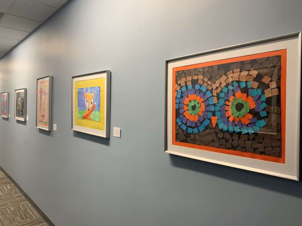 Colorful artwork on display. 