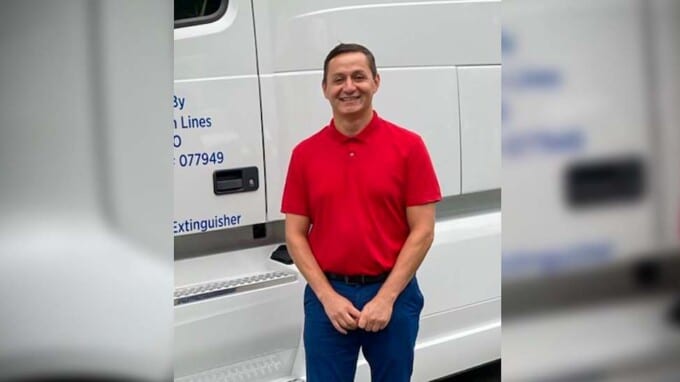 Jose Espinal with his truck