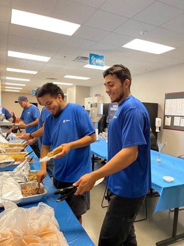 Angel Gomez and Matthew Hernandez during Van Operator Appreciation Week