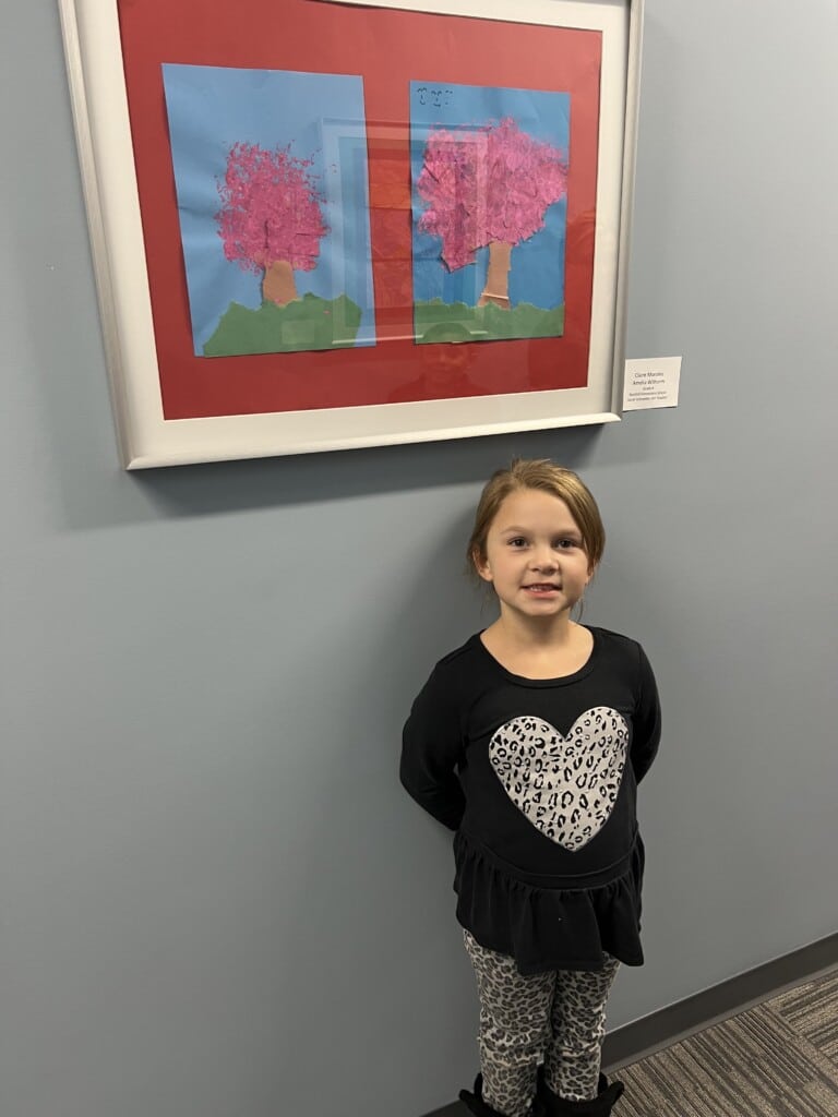 SCPS elementary school student at Hilldrup's art show. 