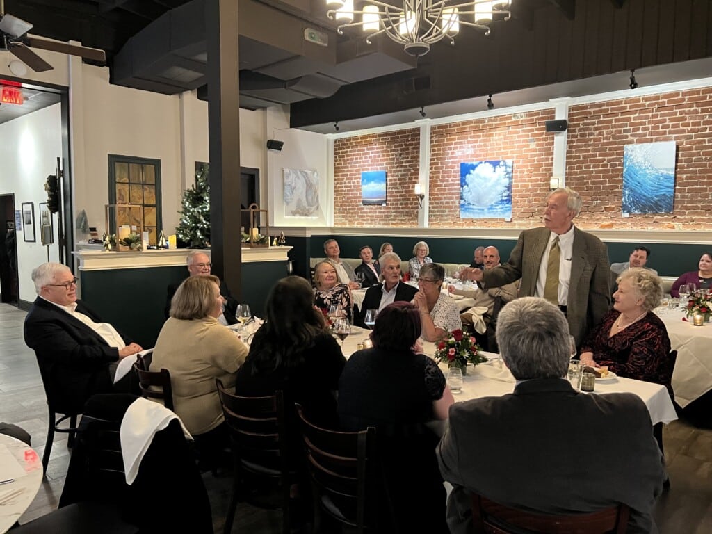 A table reserved for Hilldrup's retired employees. 