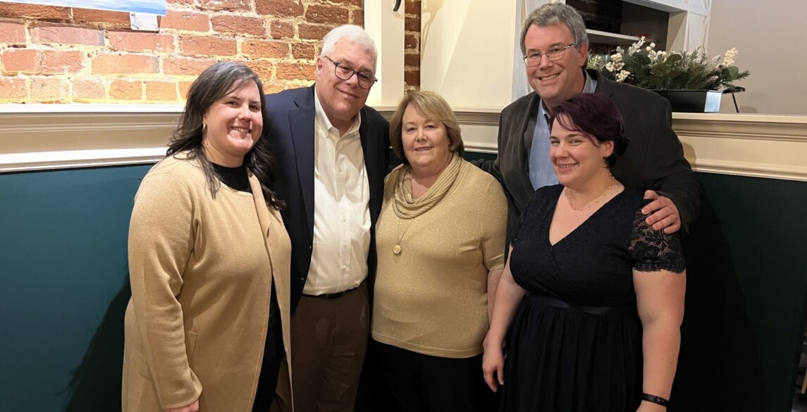 Harold Wood's family at his retirement dinner