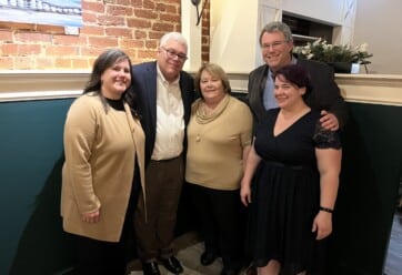 Harold Wood's family at his retirement dinner