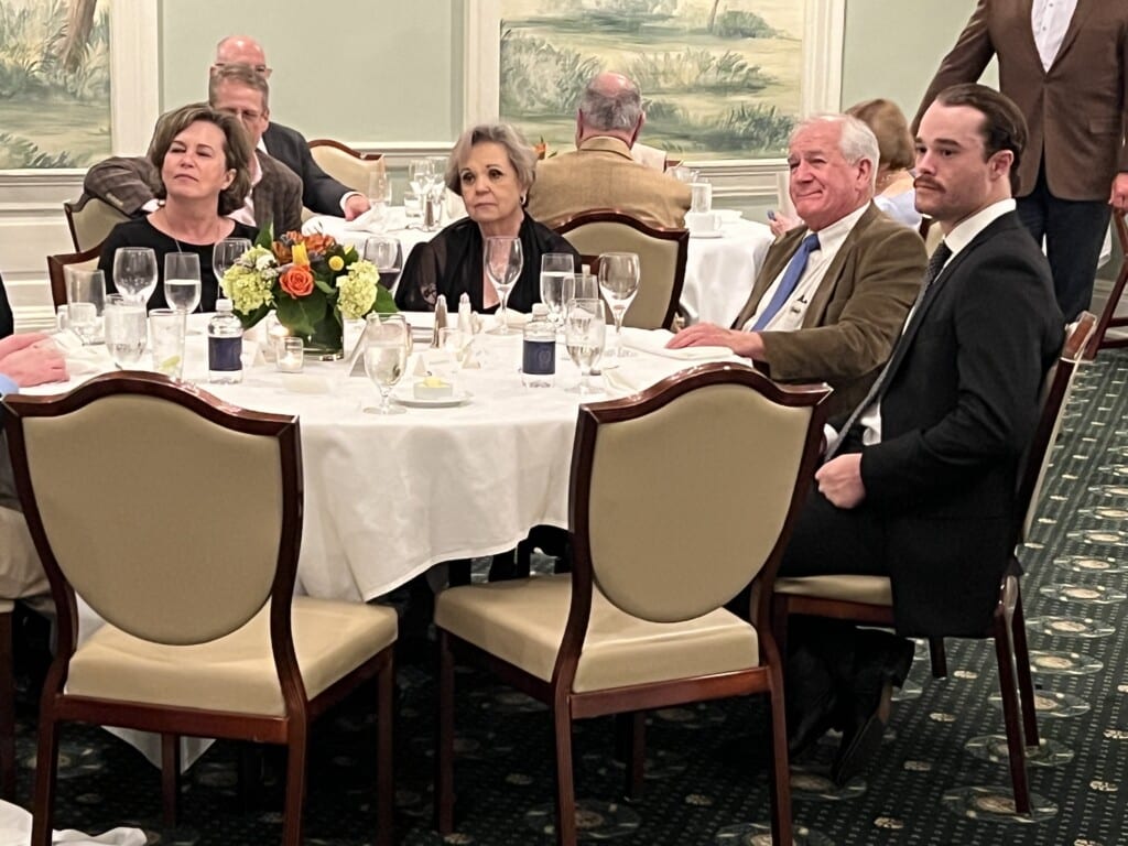 E.J. Radford and his family at his retirement dinner party. 