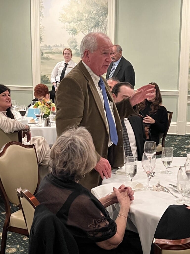 E.J. Radford during his retirement dinner party. 