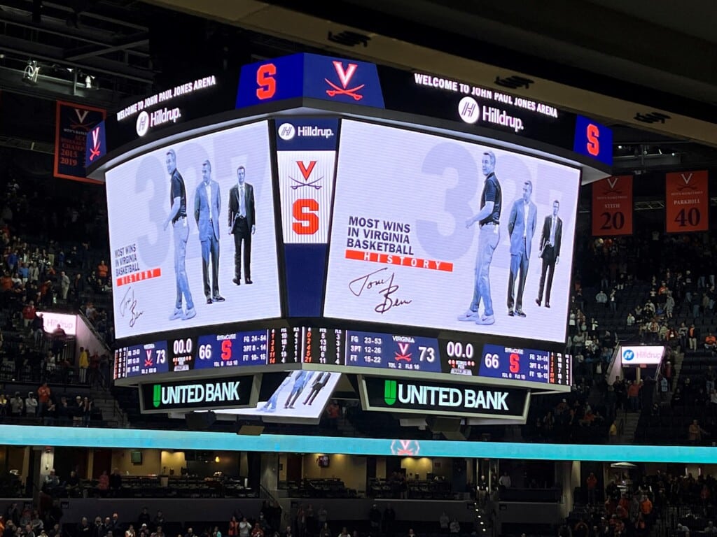 Jumbotron at John Paul Jones Arena 