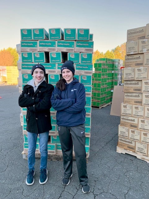 Girl Scouts during the Charlotte cookie distribution event 