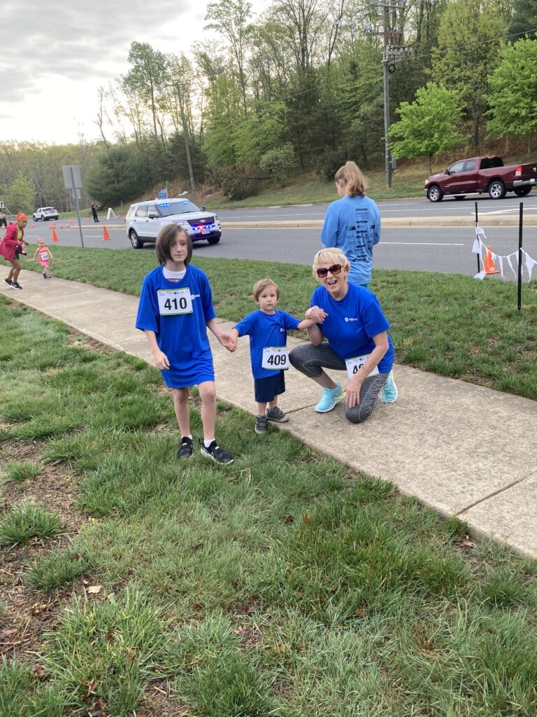 Toni Mohrman and family during the Stafford 5K. 