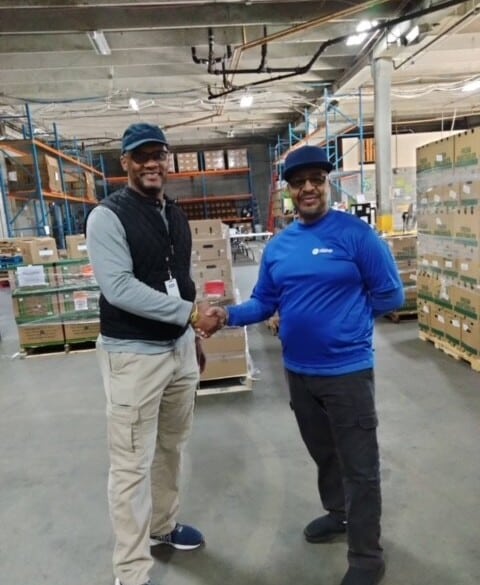 Hilldrup Driver David Colbert delivering fresh produce to the Second Helpings Atlanta team