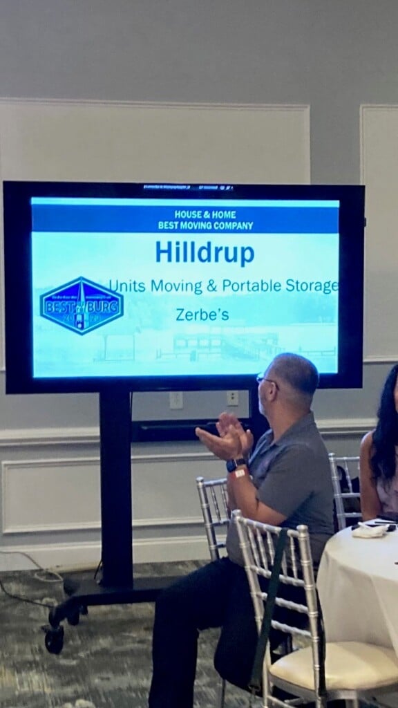 Hilldrup's name presented during the Best of the Burg awards event. 