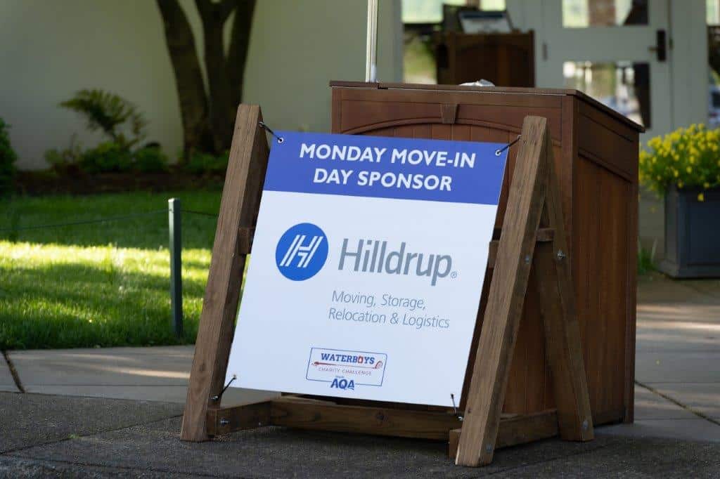 Hilldrup signage at a charity event at Boar's Head Resort in Charlottesville, VA. 