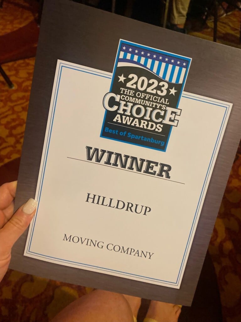 Hilldrup's win for Best of Spartanburg's Best Moving Company. 