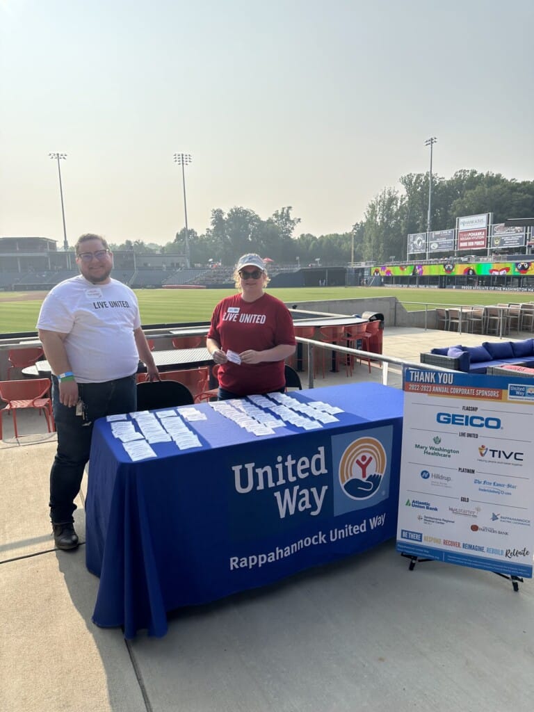 RUW's table at the FredNats Stadium 