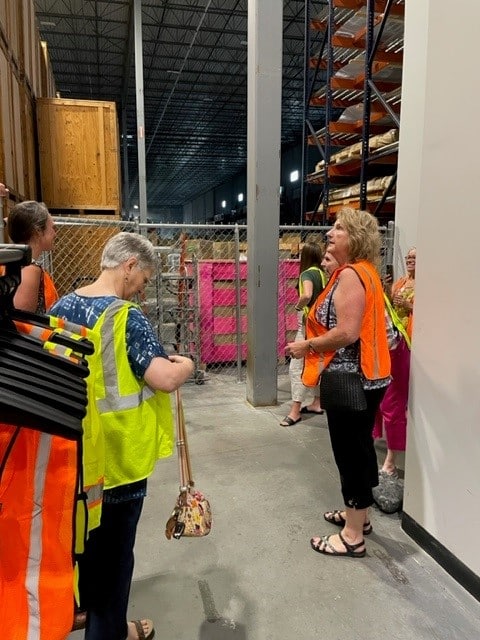 Interior designers from AID at Hilldrup's Raleigh warehouse. 