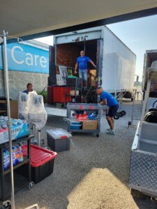 Hilldrup Orlando assisting with loading AdventHealth's medical supplies for delivery.