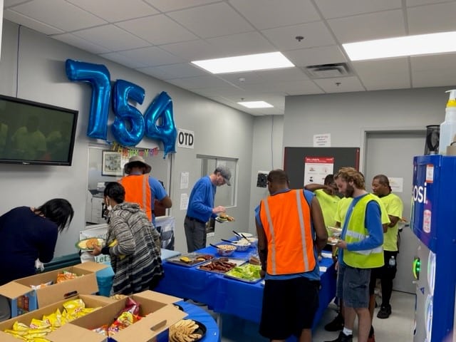 Hilldrup's Raleigh team enjoying a luncheon for Van Operator Appreciation Week 2023. 