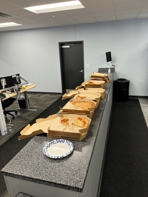 Pizza party at Orlando during our 2023 Van Operator Appreciation Week. 