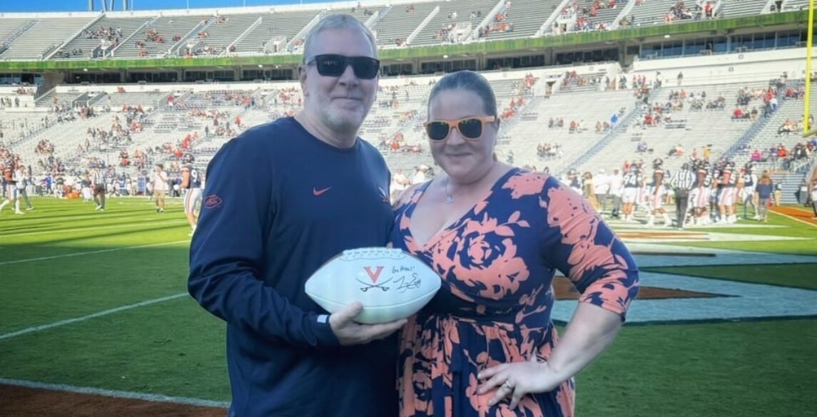 Chuck and Sara Mills at the UVA game on 11/18.