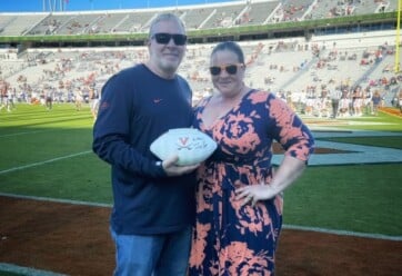 Chuck and Sara Mills at the UVA game on 11/18.