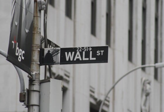 Picture of a street sign in New York for Wall Street.