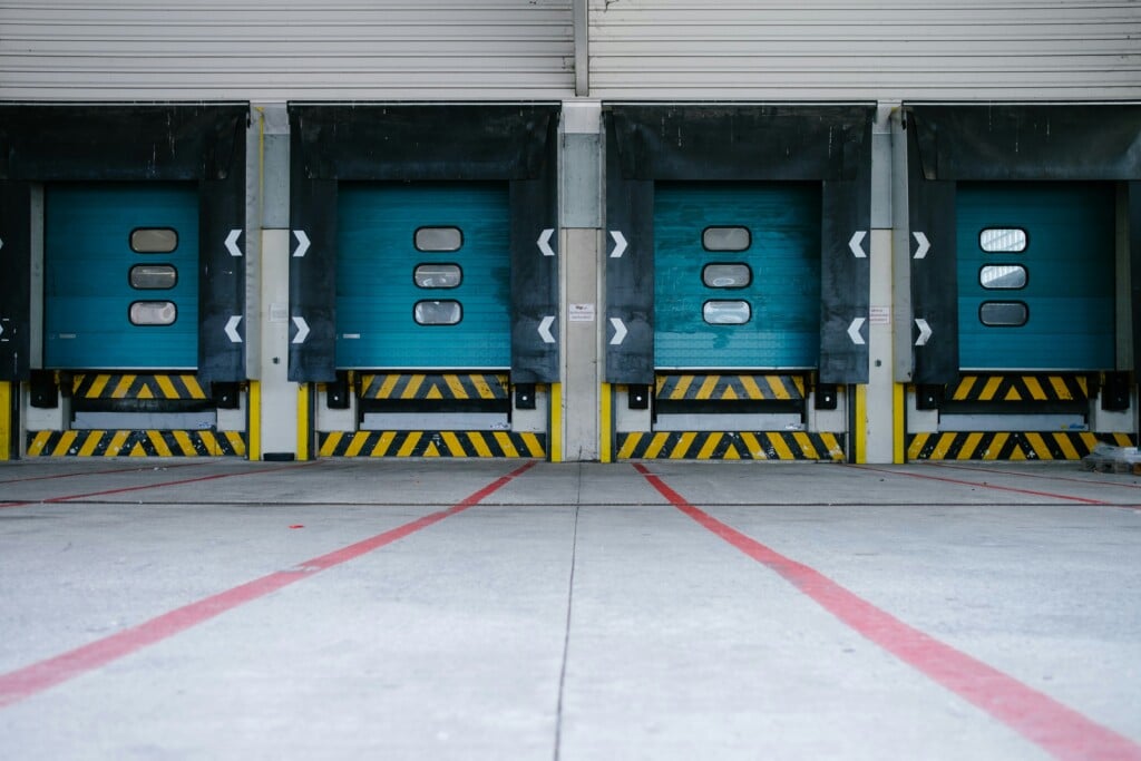 Exterior picture of a four-door loading dock.