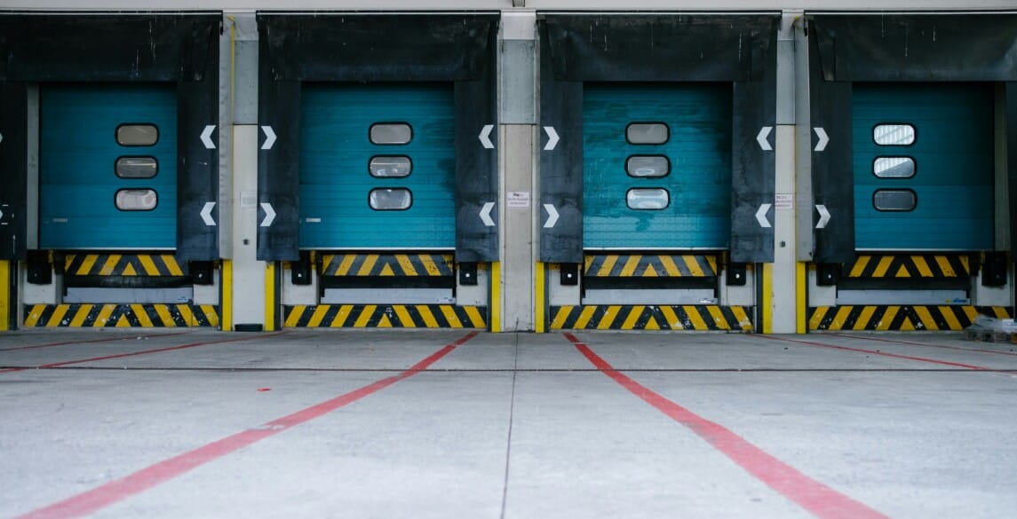Exterior picture of a four-door loading dock.