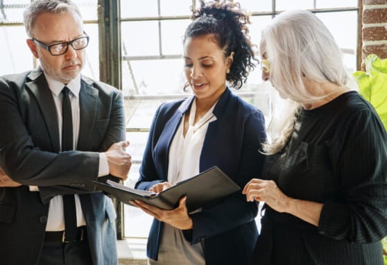 Businesspeople brainstorming in a meeting