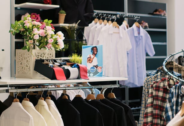Clothing store with merchandise