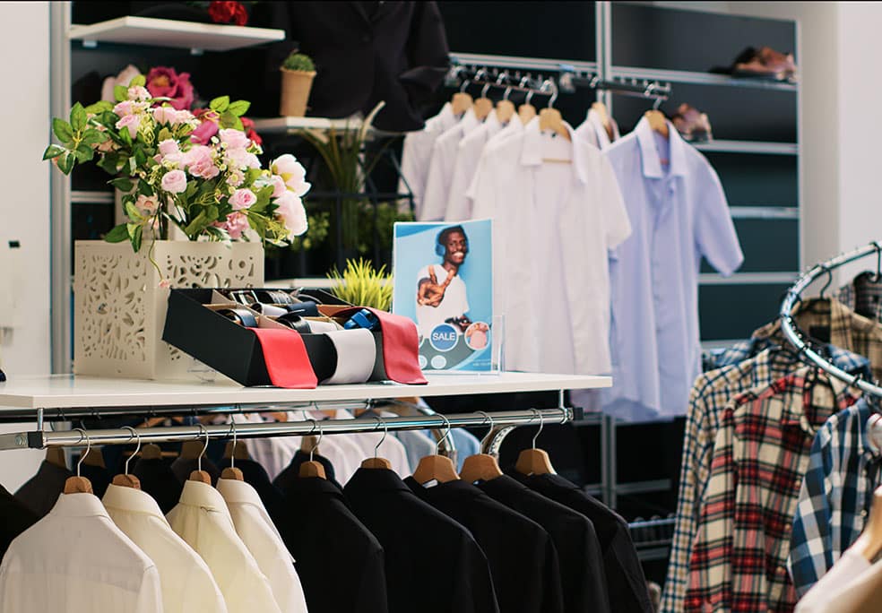 Clothing store with merchandise
