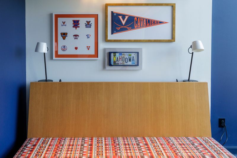 University of Virginia-themed guestroom at Virginia Guesthouse