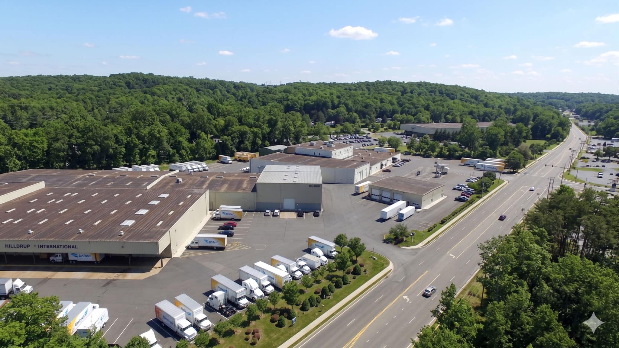 Arial view of Hilldrup's corporate Headquarters and warehouses in Stafford, VA